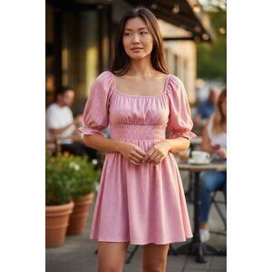 VELVET TORCH Women Pink Floral Dress SMALL